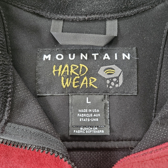 Vintage Mountain Hardwear Red and Black Gore Windstopper Fleece Jacket Large - Picture 2 of 8